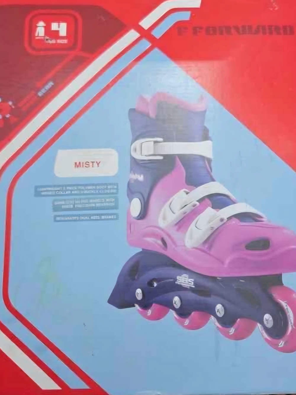 SBS Roller Inline Skates - Pink & Navy Size 4 - Picture 4 of 4